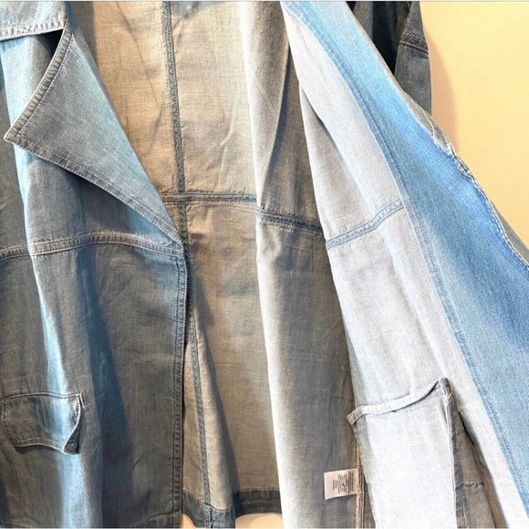 CASLON NWT $95 Chambray Utility Jacket Blue Open Front Lightweight Women… - Picture 7 of 9
